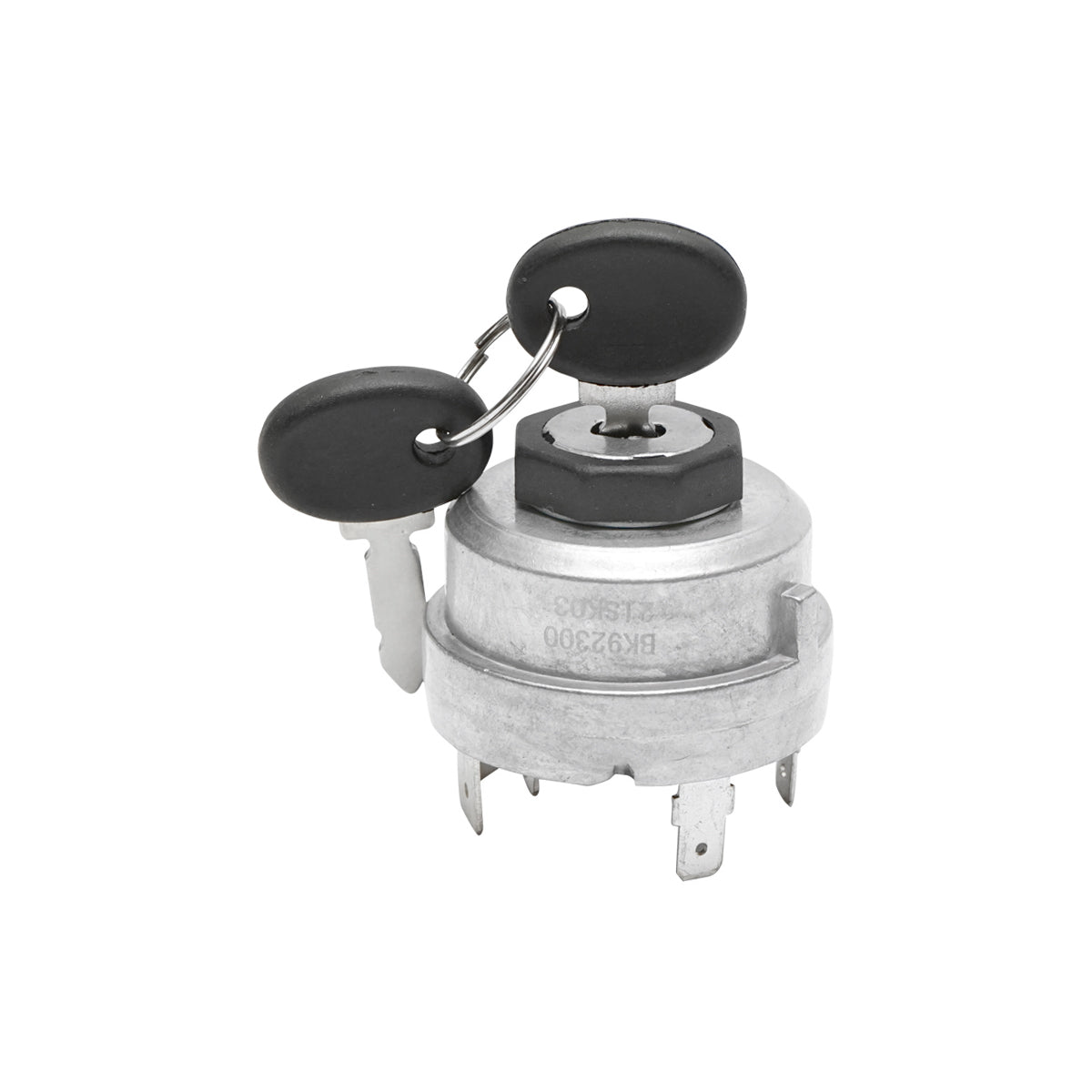 Ignition switch with key, 12V, 7 pins, 50mm diameter, 21mm mounting thread for Fiat, Case IH